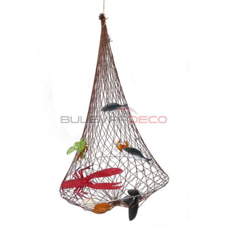 RÉPLICA RED TRAMPA PARA PECES Y MARISCOS, Ø 45X90CM, CON 8 ANIMALES MARINOS,comida, alimentos ficticios, fake food, réplica de comida, réplica de alimentos, alimentos de plástico decorativos, imitación de comida, imitación de alimentos, alimentos no perecederos, Imitación y alimentos ficticios bulevardeco.com