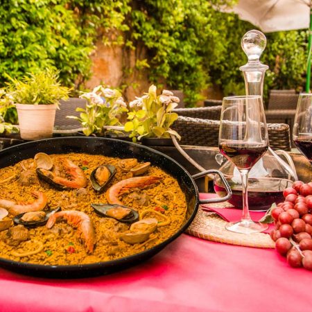 RÉPLICA PAELLA DE ARROZ MIXTA, MARISCO Y CARNE Ø 40cm 5cm, comida, alimentos ficticios, fake food, réplica de comida, réplica de alimentos, alimentos de plástico decorativos, imitación de comida, imitación de alimentos, alimentos no perecederos, Imitación y alimentos ficticios bulevardeco.com